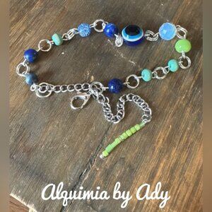 lapis lazuli evil's eye bracelet